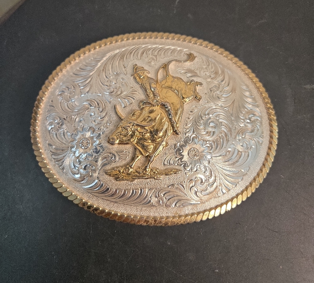 Montana Silversmiths Gold & Silver Tone Rodeo Bullrider Belt Buckle